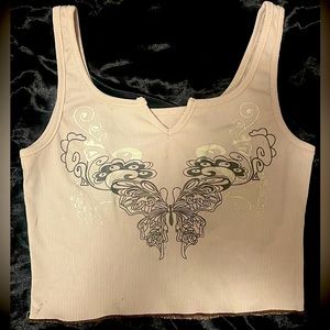 Cropped Butterfly Tank top